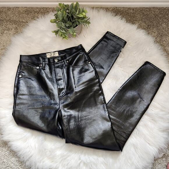 We The Free Pants - We The Free Black Faux Leather Skinny Fit Pants Size 27
